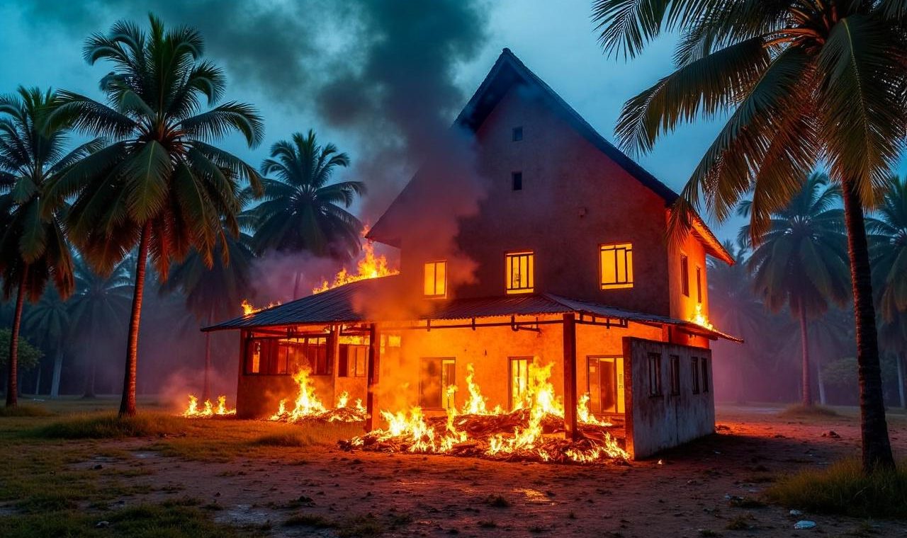 Rumah Terbakar di Lampung Selatan – 2 Lansia Tewas