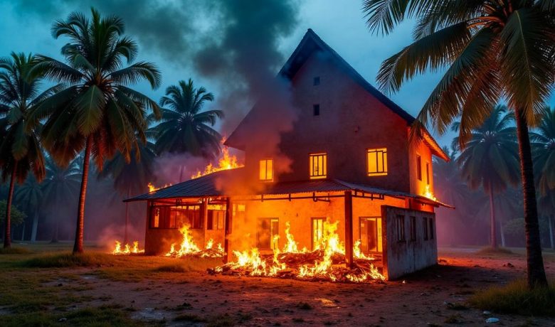 Rumah Terbakar di Lampung Selatan – 2 Lansia Tewas